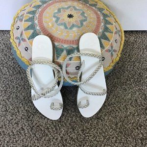 White on White Greek Wedding Sandals S 7.5